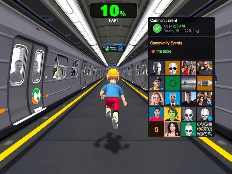 Subway Surge Pro gameplay screenshot showing character running through subway